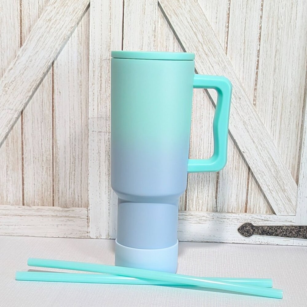 Simple Modern Cool Mint Ombre 40 oz Trek Tumbler with Handle NIB - Picture 2 of 11